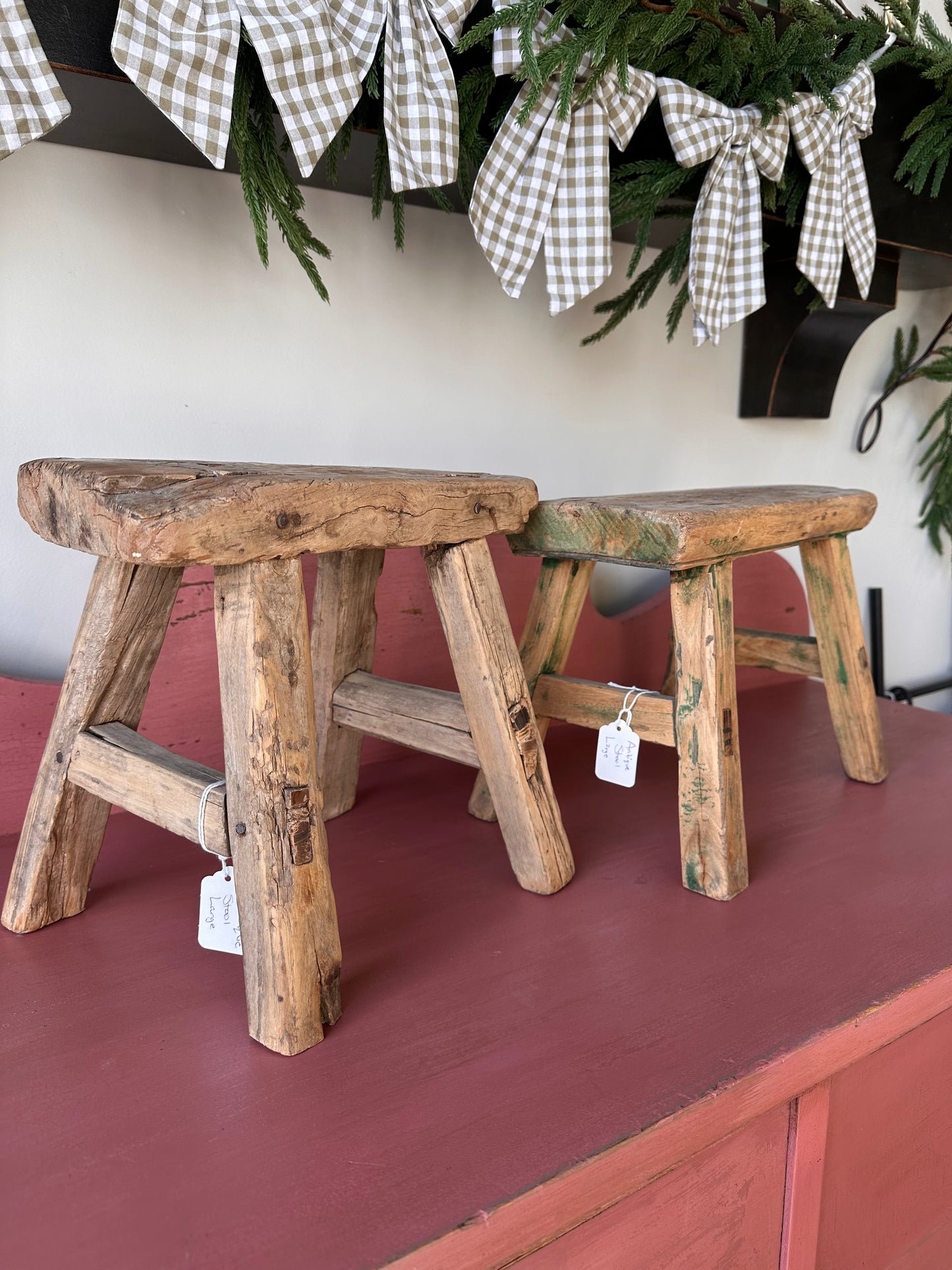 Large Antique Mini Stool