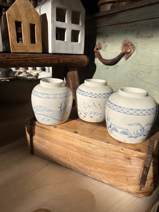 Vintage Blue and White Ginger Jar