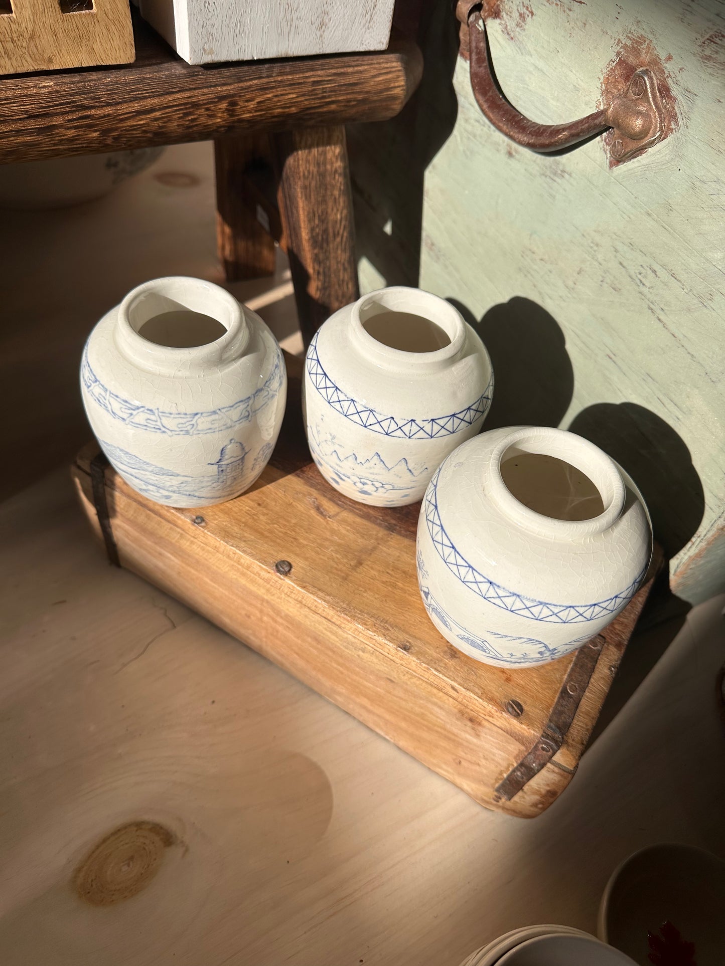 Vintage Blue and White Ginger Jar