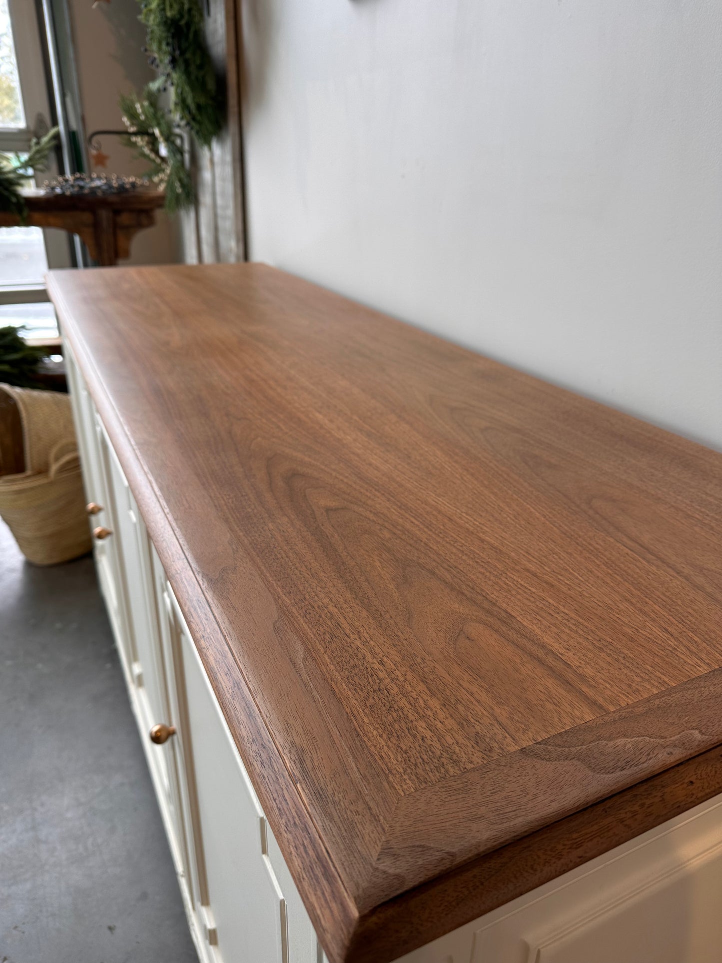 Antique White Walnut Buffet