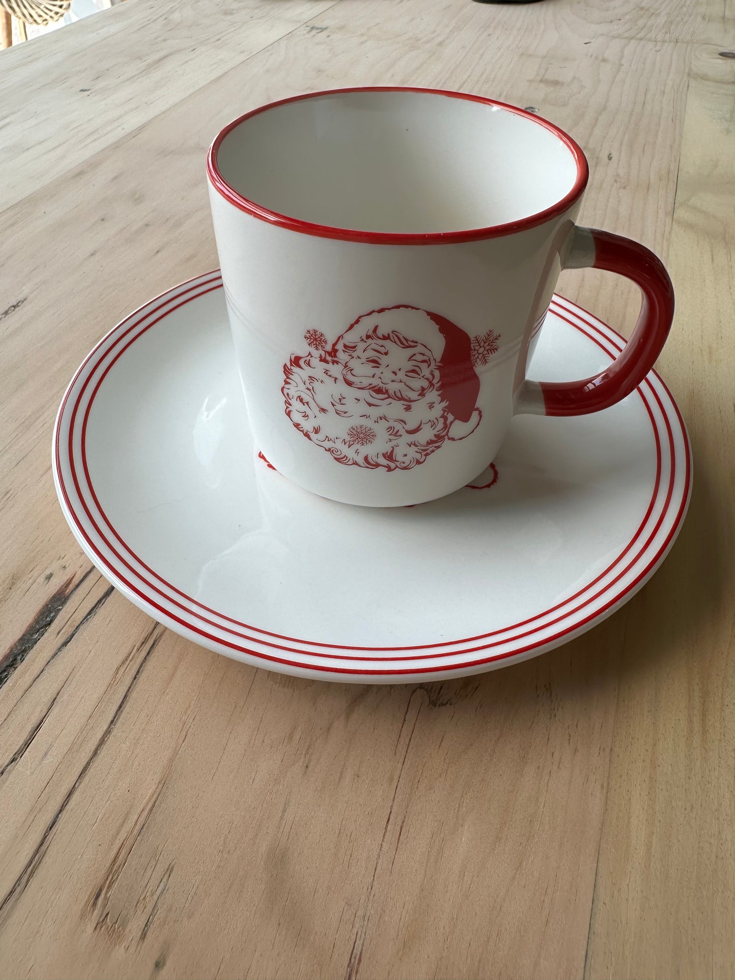 Retro Red & White Santa Mug