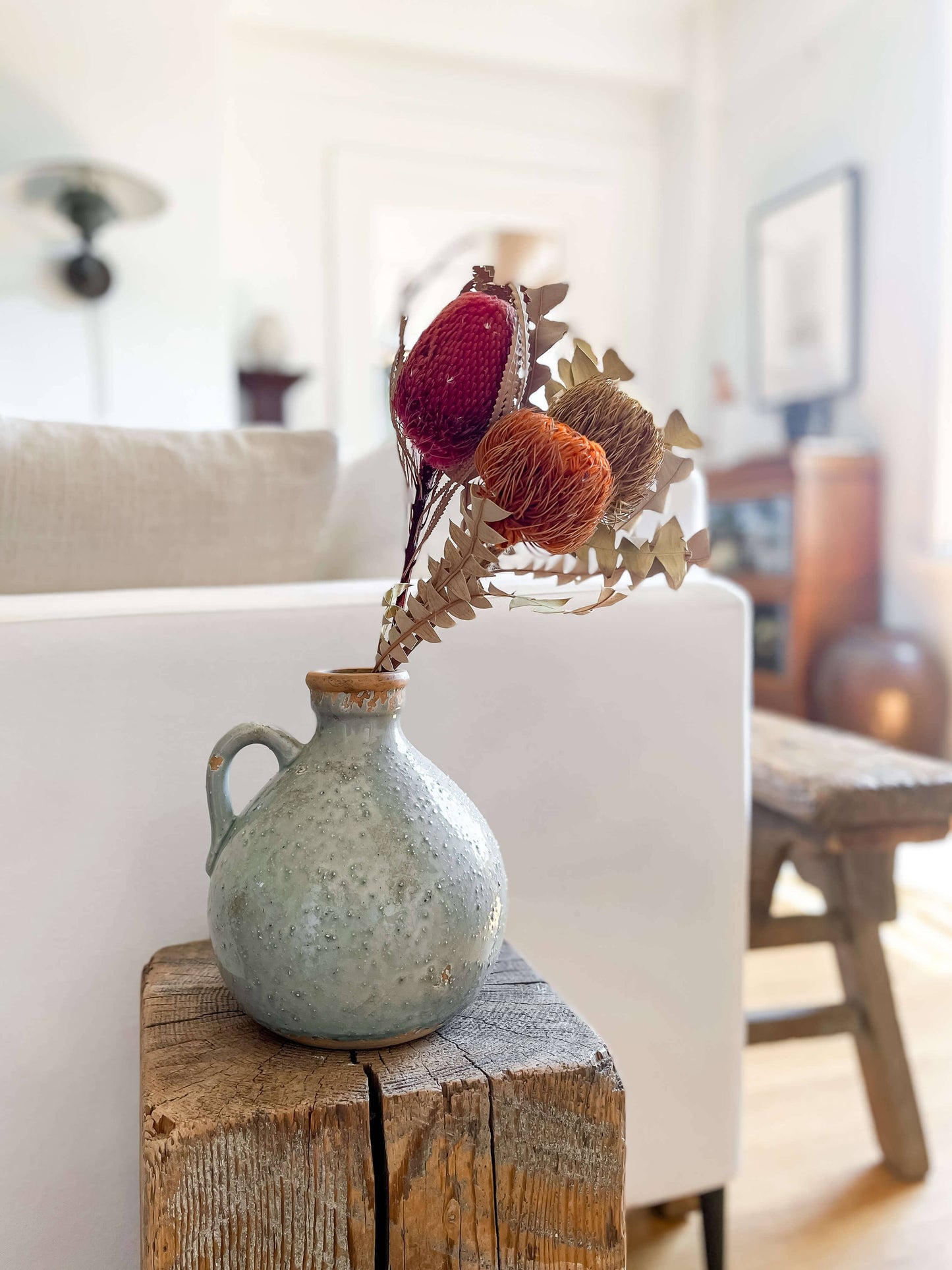 Delphi Vintage-Style Jug Vase with Handle