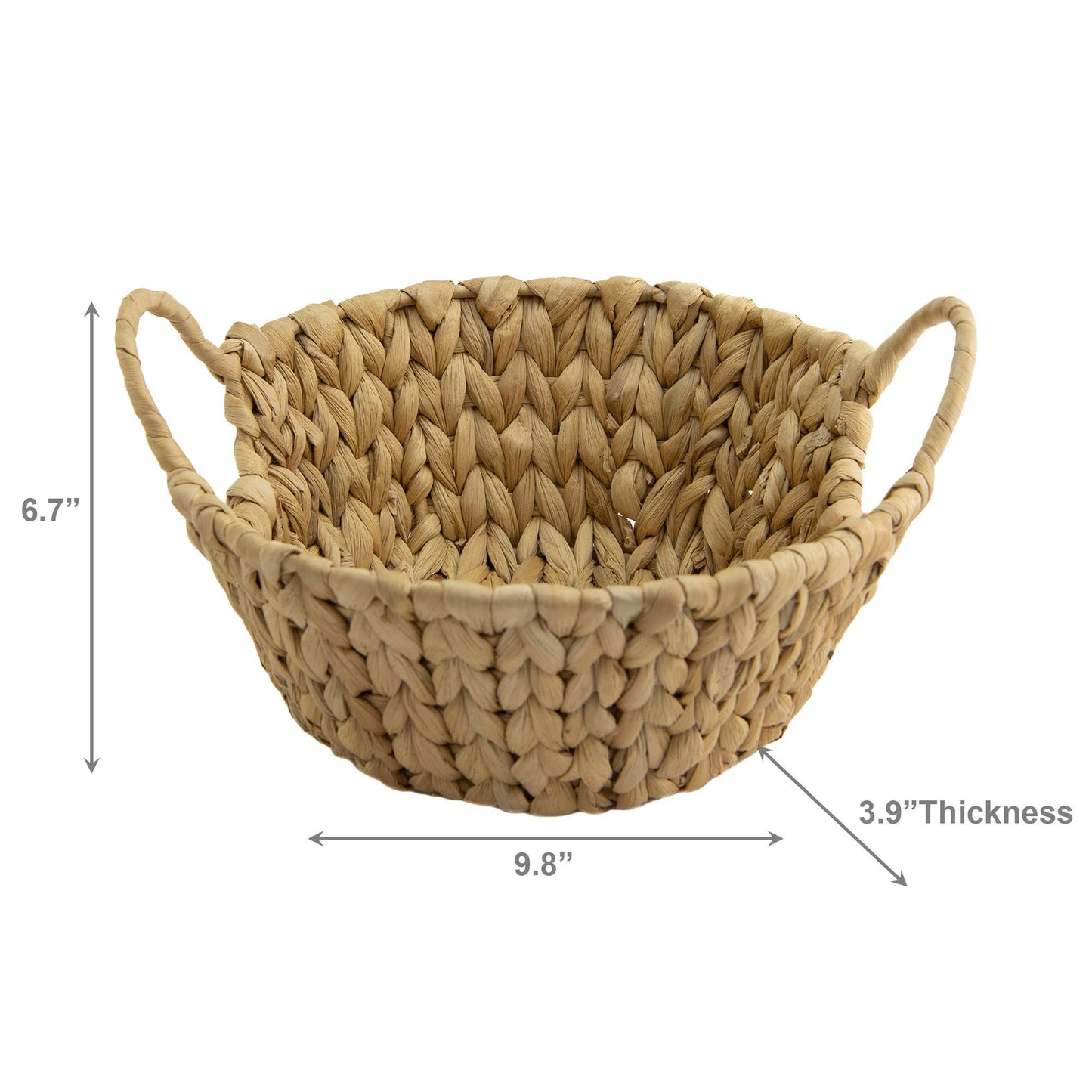 Round Woven Basket with Iron Frame