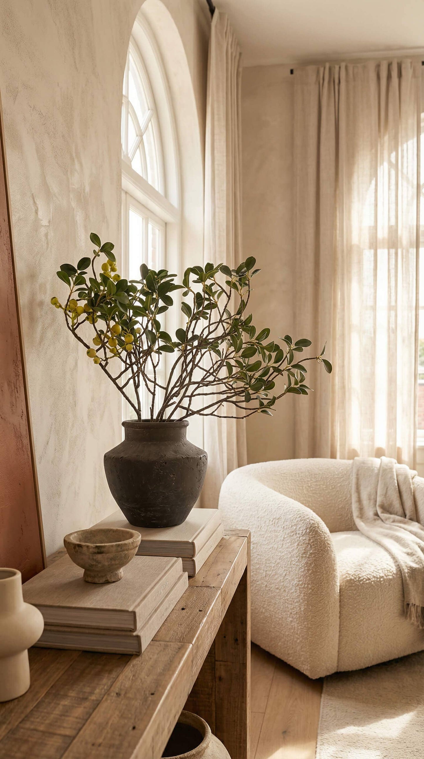 Terracotta Flared Charcoal Vase
