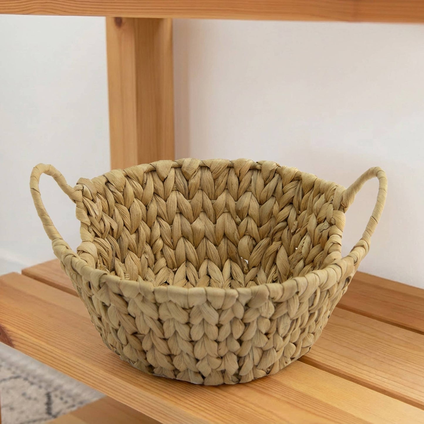 Round Woven Basket with Iron Frame
