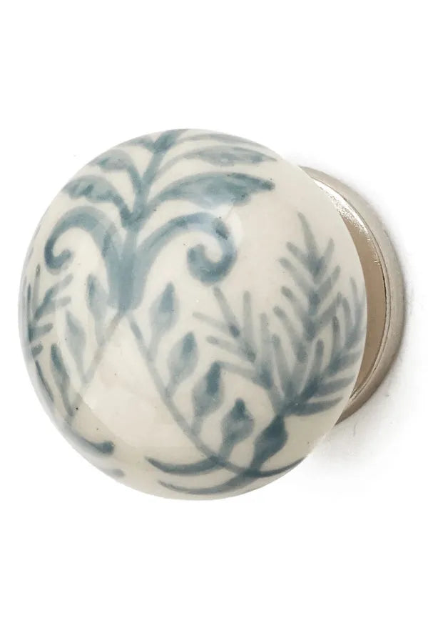 Ceramic Grey and White Knob