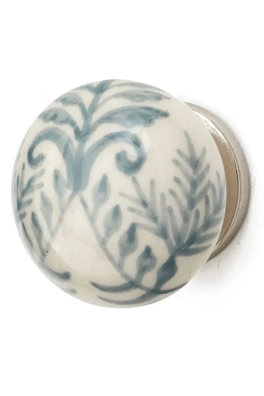 Ceramic Grey and White Knob