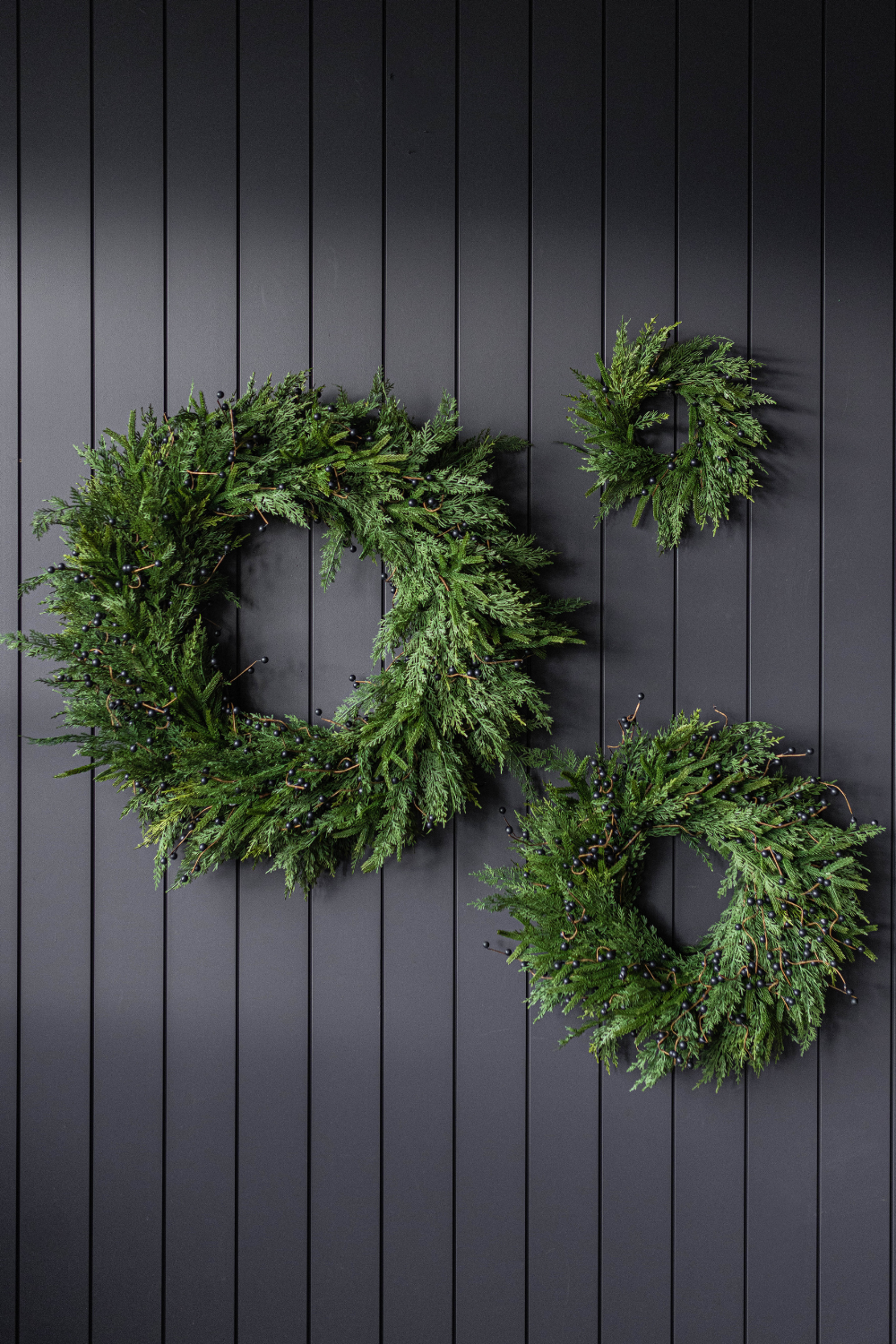 Navy Plum Berry Norfolk Cypress Real Touch Wreath - 24"