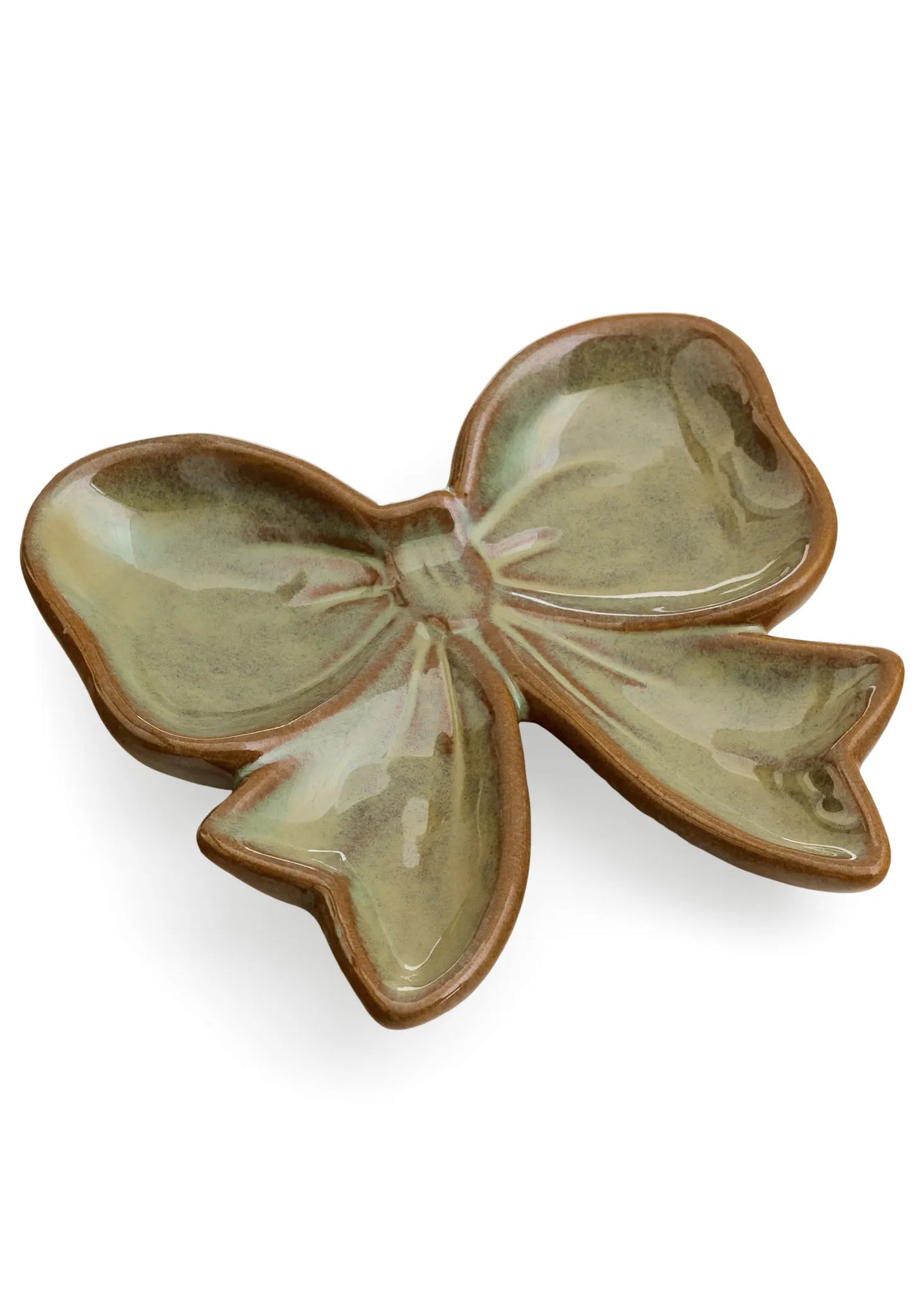Green Porcelain Bow Trinket Dish