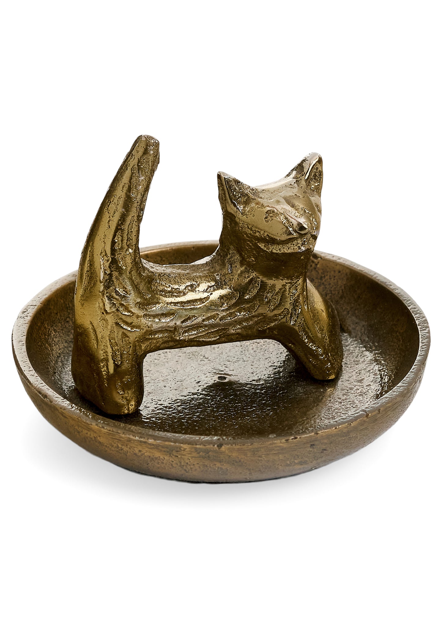 Brass Cat Jewellery Dish