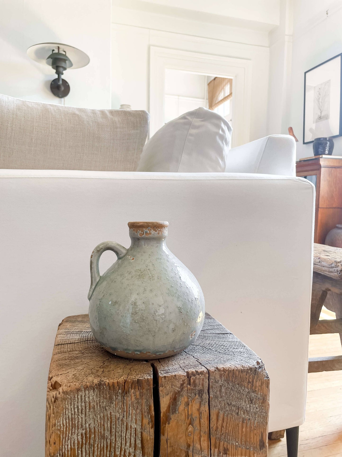 Delphi Vintage-Style Jug Vase with Handle