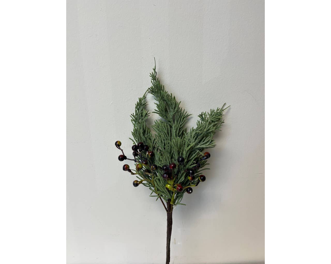 Faux Cedar and Berries Stem