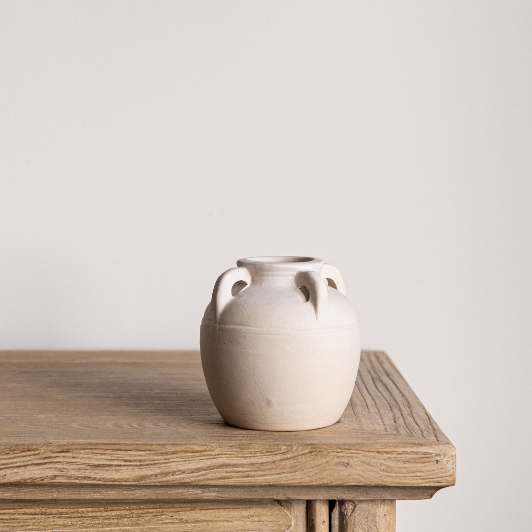 Cordoba White Matte Vase with Handles