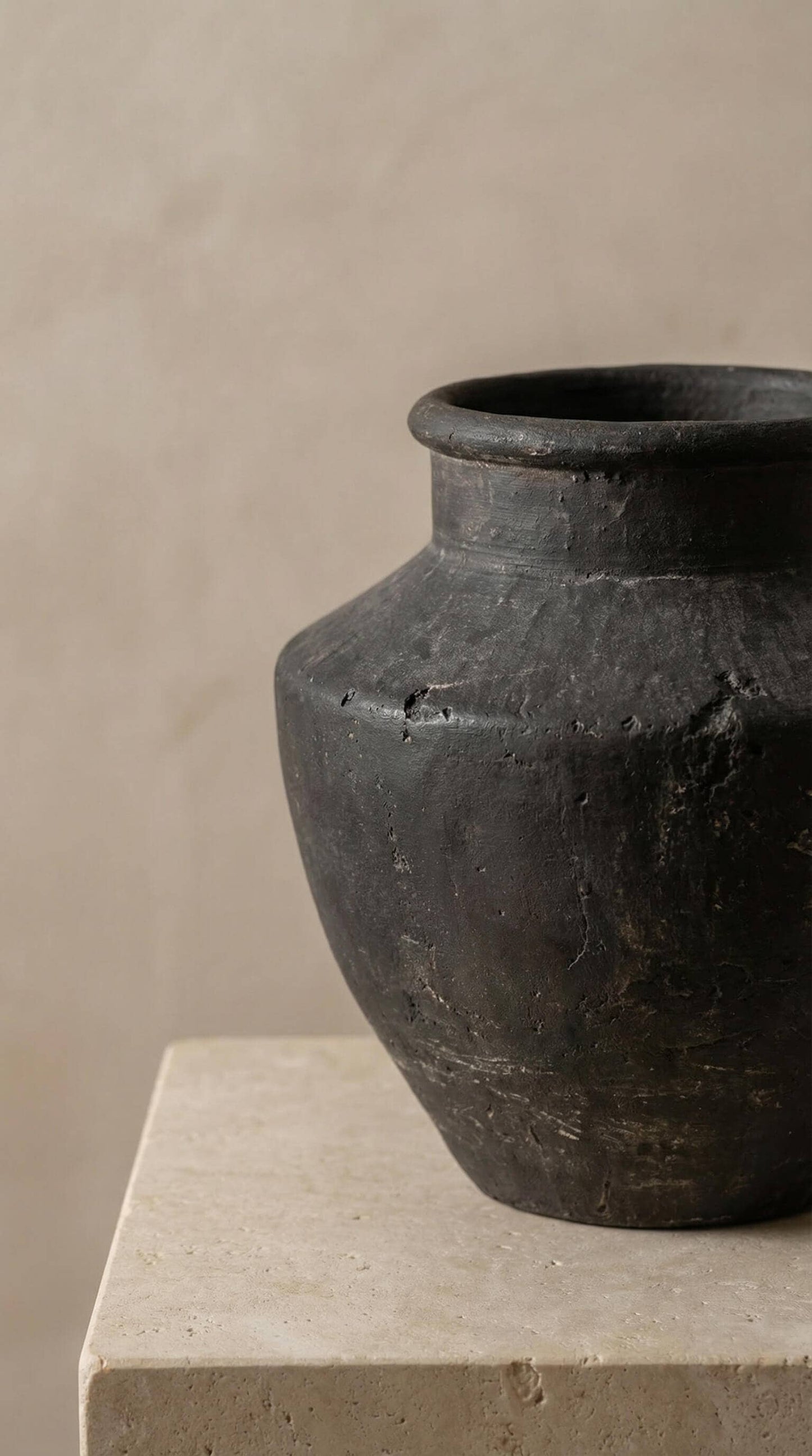 Terracotta Flared Charcoal Vase