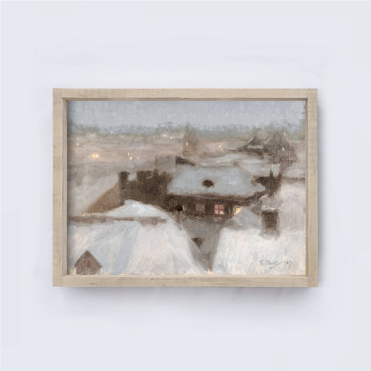 Christmas Winter Village Framed Art
